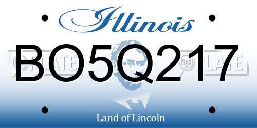 BO5Q217 Illinois License Plate
