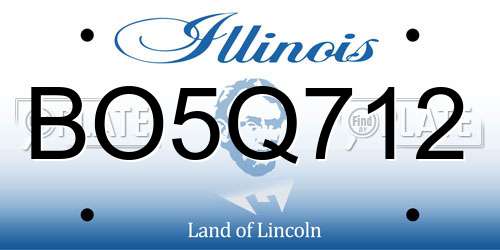 BO5Q712 Illinois License Plate