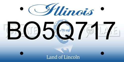 BO5Q717 Illinois License Plate