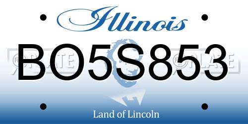 BO5S853 Illinois License Plate