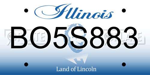 BO5S883 Illinois License Plate