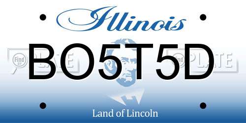 BO5T5D Illinois License Plate