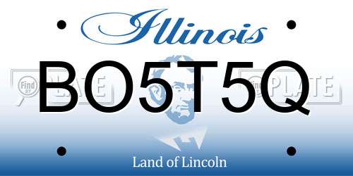 BO5T5Q Illinois License Plate