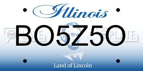 BO5Z5O Illinois License Plate