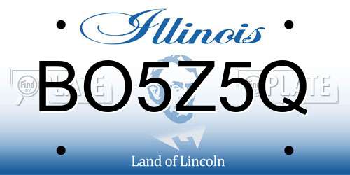 BO5Z5Q Illinois License Plate