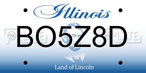 BO5Z8D Illinois License Plate