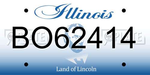 BO62414 Illinois License Plate