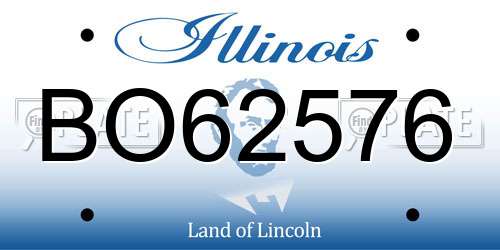 BO62576 Illinois License Plate