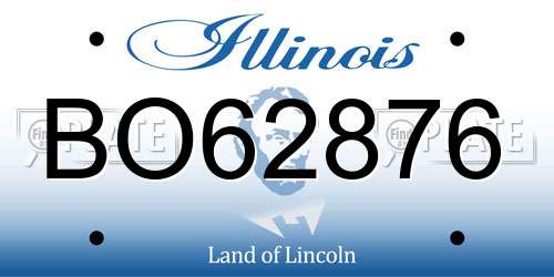 BO62876 Illinois License Plate