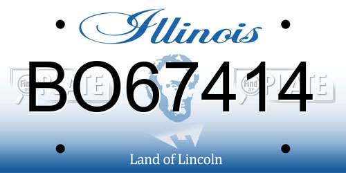 BO67414 Illinois License Plate