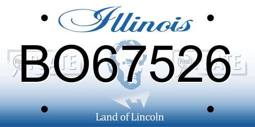 BO67526 Illinois License Plate