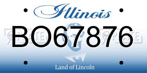 BO67876 Illinois License Plate