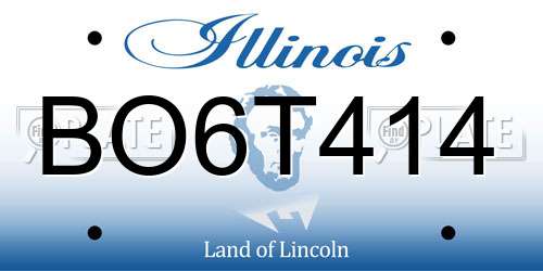 BO6T414 Illinois License Plate