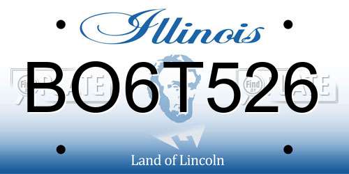 BO6T526 Illinois License Plate