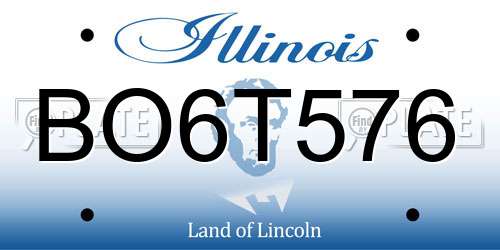 BO6T576 Illinois License Plate