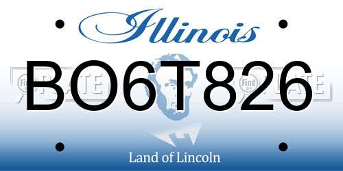 BO6T826 Illinois License Plate