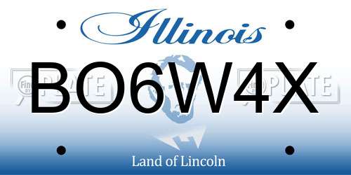BO6W4X Illinois License Plate