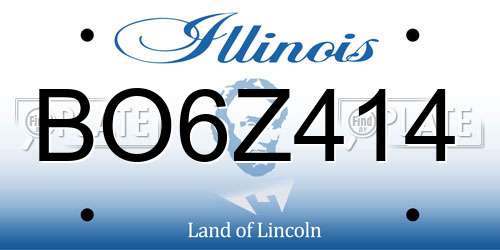BO6Z414 Illinois License Plate