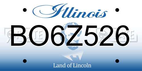 BO6Z526 Illinois License Plate