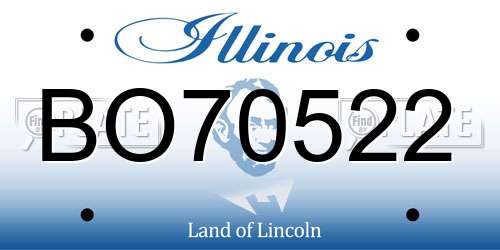 BO70522 Illinois License Plate