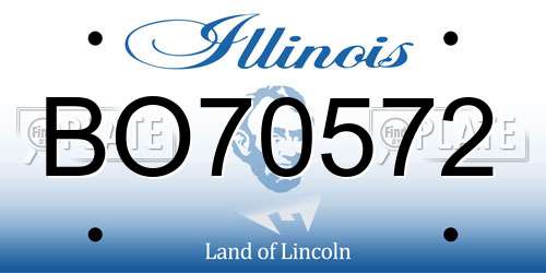 BO70572 Illinois License Plate