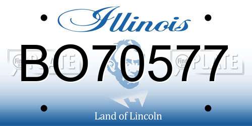 BO70577 Illinois License Plate