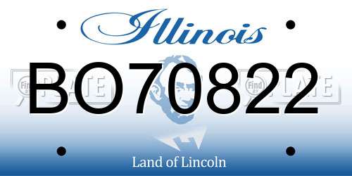 BO70822 Illinois License Plate