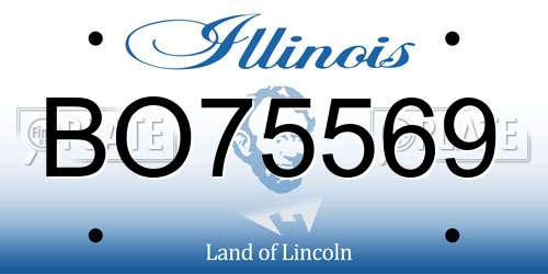 BO75569 Illinois License Plate