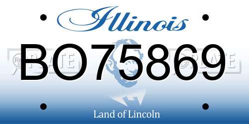 BO75869 Illinois License Plate