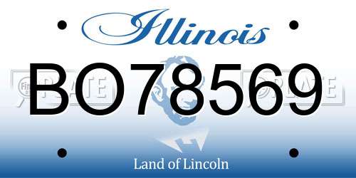 BO78569 Illinois License Plate