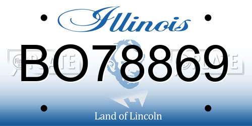 BO78869 Illinois License Plate