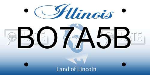BO7A5B Illinois License Plate