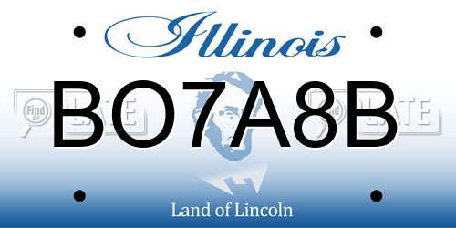 BO7A8B Illinois License Plate