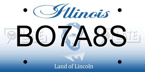 BO7A8S Illinois License Plate