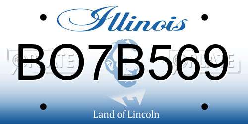BO7B569 Illinois License Plate