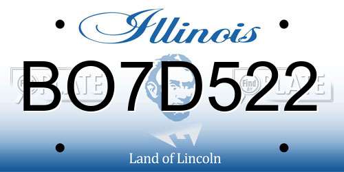 BO7D522 Illinois License Plate
