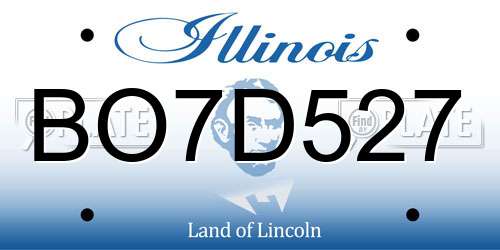 BO7D527 Illinois License Plate