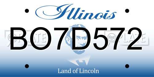 BO7D572 Illinois License Plate