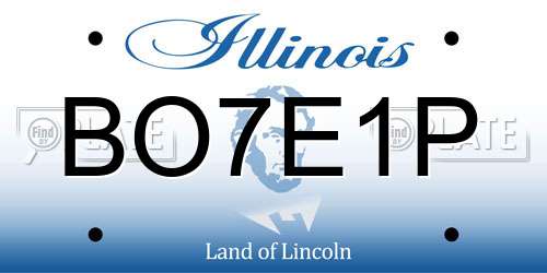 BO7E1P Illinois License Plate