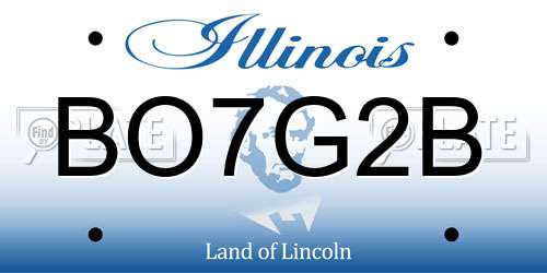BO7G2B Illinois License Plate