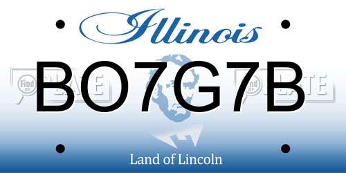 BO7G7B Illinois License Plate