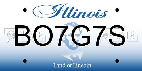 BO7G7S Illinois License Plate