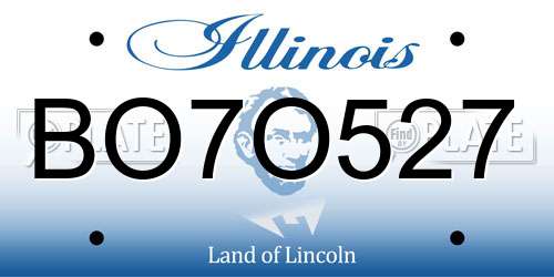 BO7O527 Illinois License Plate