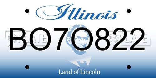 BO7O822 Illinois License Plate