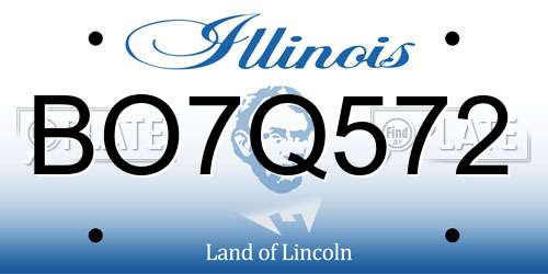 BO7Q572 Illinois License Plate