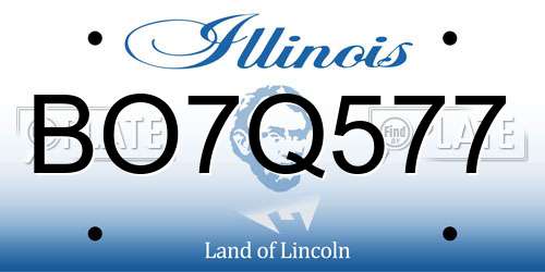 BO7Q577 Illinois License Plate