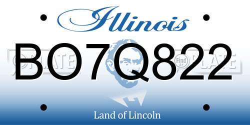 BO7Q822 Illinois License Plate