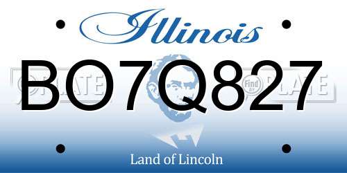 BO7Q827 Illinois License Plate