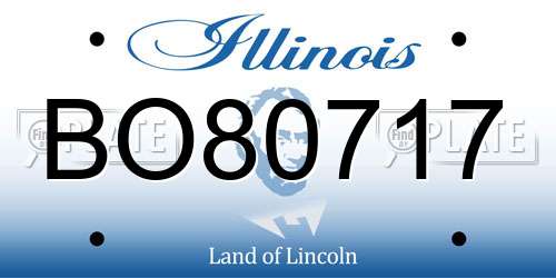 BO80717 Illinois License Plate