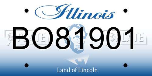 BO81901 Illinois License Plate